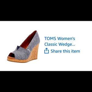Tom’s Classic Wedge, Chambray. New with Tags!